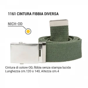 Cintura SBB 4 cm, Cotone, fibbia metallica a scorrimento