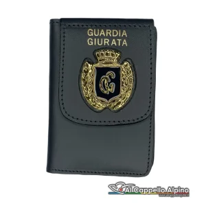 Portatesserino portafoglio Vega Holster Guardie Giurate blu, in cuoio