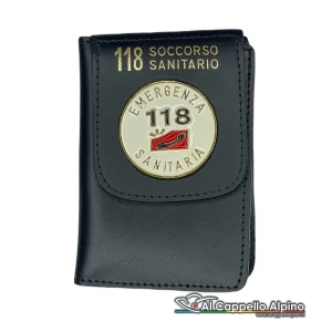 Portatesserino portafoglio Vega Holster 118 Soccorso Sanitario, in cuoio