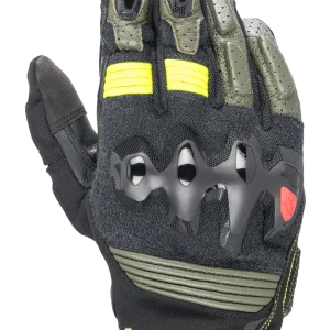 Guanti Halo Leather Alpinestar in Tessuto Traforato Forest Black Yellow Fluo