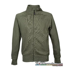 Felpa JRC Malesia Man Army Green 280 gr 80/20% cotone/poliestere, zip lunga, tasche con zip