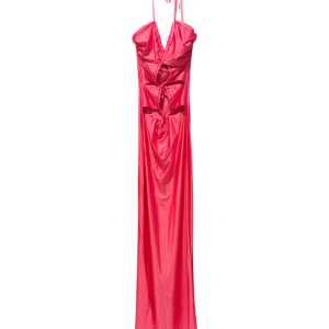 Cut-out satin maxi dress