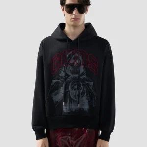 Gothic print hoodie gcds