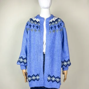 COLOUR MARKET CARDIGAN NORDICO AZZURRO