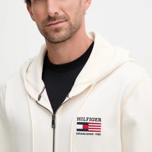 FELPA ZIP TOMMY HILFIGER Z00 AVORIO MW0MW39691
