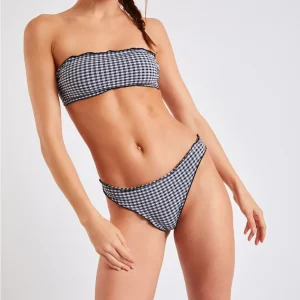 Bikini a Fascia VICHY Bianco e Nero Banana Moon
