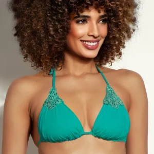 Triangolo con inserti Crochet Turchese e Oro 2Bekini