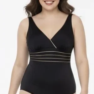 Costume Intero Nero MODELLANTE con rifiniture Oro Charmline