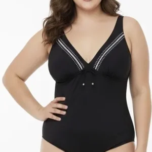 Costume Intero Nero MODELLANTE Dettagli Eleganti Charmline