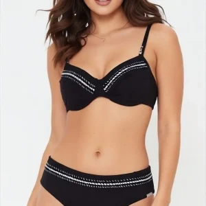 Bikini Nero Ferretto Dettagli Intrecciati Sostegno e Stile Charmline