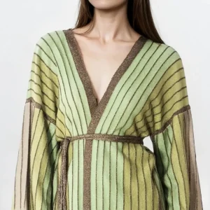 Cardigan aperto in maglia di viscosa con filo lurex Stile Missoni