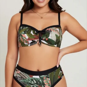 Bikini con ferretto Slip modellante Design tropicale 2055 Charmline