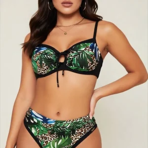 Bikini con Ferretto in stampa WILD e slip Alto regolabile Charmline