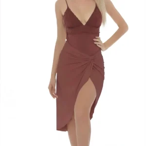 Gonna Longuette con Nodo Laterale in Microfibra MISS BIKINI