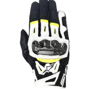 Guanti Estivi Alpinestars Smx-2 Air Carbon V2 Black White Yellow Fluo