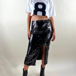 WEILI ZHENG LONGUETTE PAILLETTES NERO