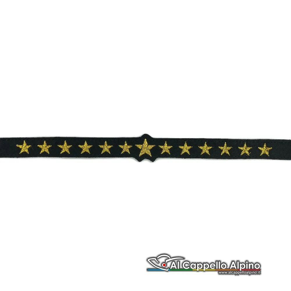 Nastro con Stellette da Congedante per Cappello Alpino, ricamato a macchina - immagine 2