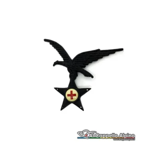 Fregio Sanità Alpini Nero, Plastica, grande cappello alpino
