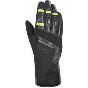 Guanti Moto in Pelle Tessuto Invernali Hevik TerraL Nero Giallo