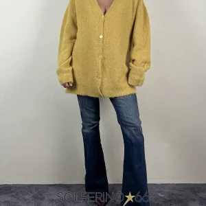 KONTATTO CARDIGAN LUNGO MOSTARDA