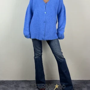 KONTATTO CARDIGAN LUNGO DENIM