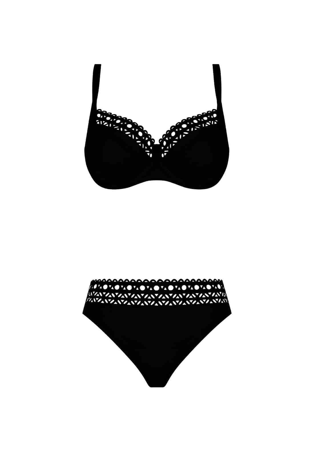 Bikini Ajourage nero con slip alto Lise Charmel