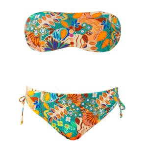 Bikini a fascia con slip coulisse jungla Verdissima