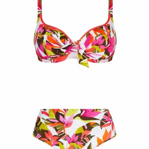 Bikini con ferretto Antigel – Slip alto fantasia foliage