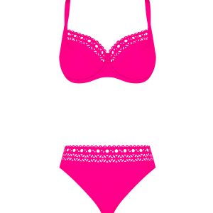 Bikini Ajourage fucsia con slip alto Lise Charmel