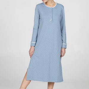 Camicia da notte in cotone a pois Boglietti