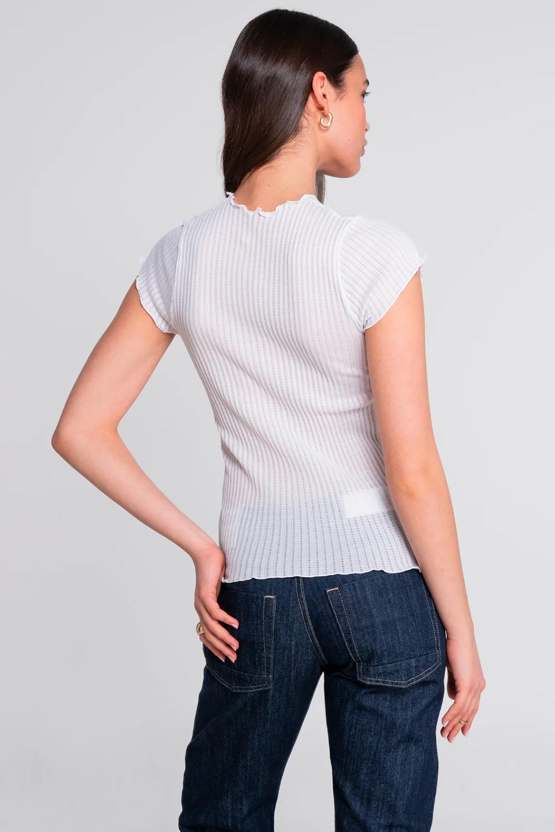 Maglia Donna in Filoscozia Bianca Ajourè – Oscalito - immagine 4