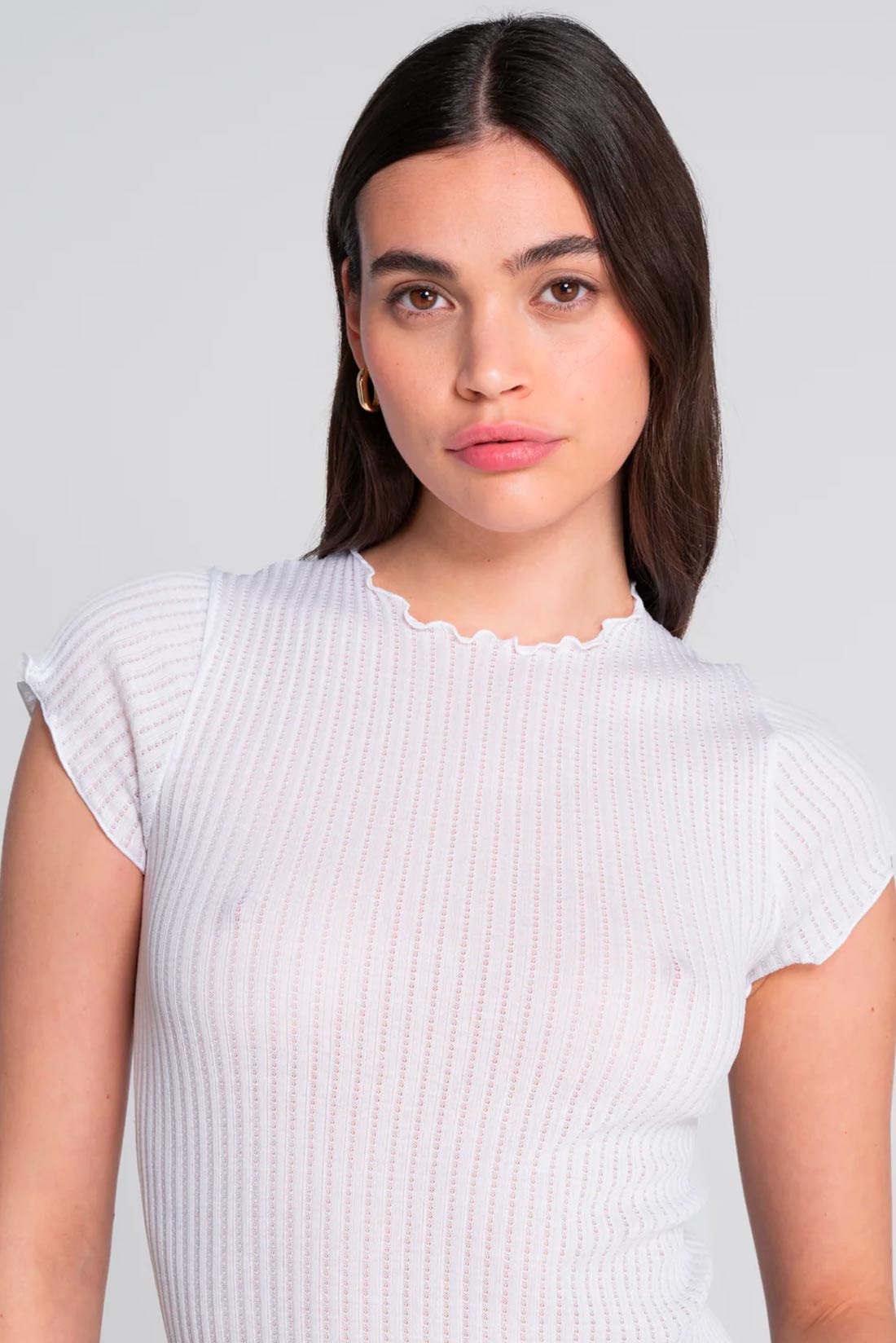 Maglia Donna in Filoscozia Bianca Ajourè – Oscalito - immagine 3