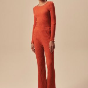 Maglia in lana e seta arancione Oscalito