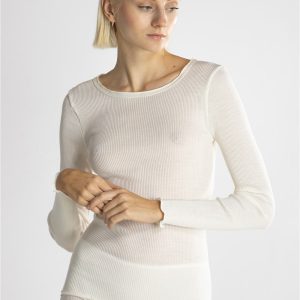 Maglia in lana e seta avorio Oscalito