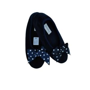 Pantofole Donna Blu Pois con fiocco -Jaimies Paris