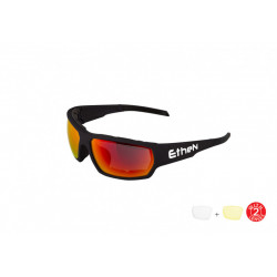 Occhiale Stunt Nero Lente Specchiata Arancio