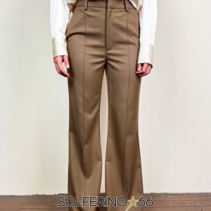 WEILI ZHENG PANTALONE FLARE IN GABARDINA BROWN