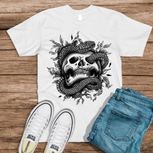 T-shirt stampata Snake Skull